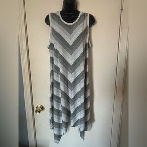 Mossimo Striped Gray Sleeveless Dress